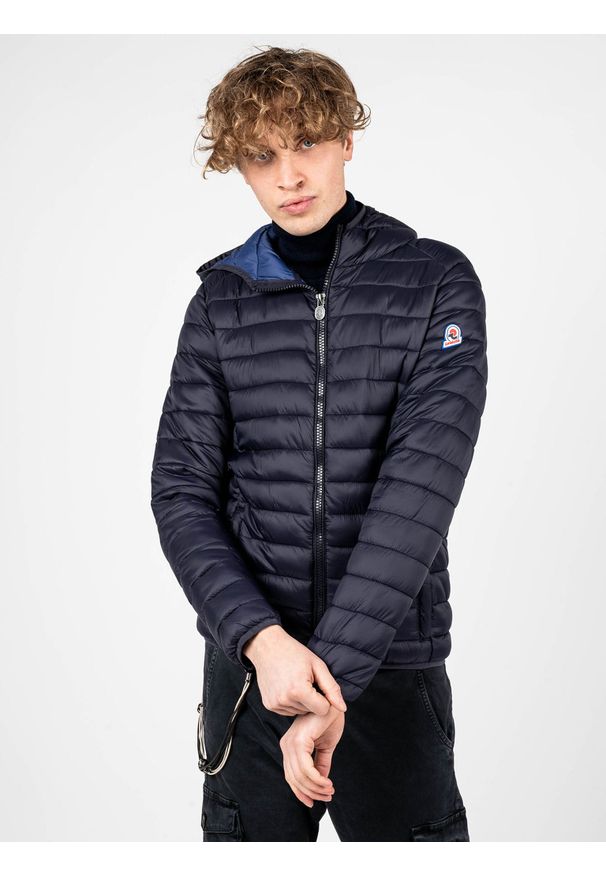 Invicta Kurtka "Down Jacket" | 4431449 | Mężczyzna | Granatowy. Okazja: na co dzień. Typ kołnierza: kaptur. Kolor: niebieski. Materiał: poliamid. Wzór: aplikacja. Styl: casual