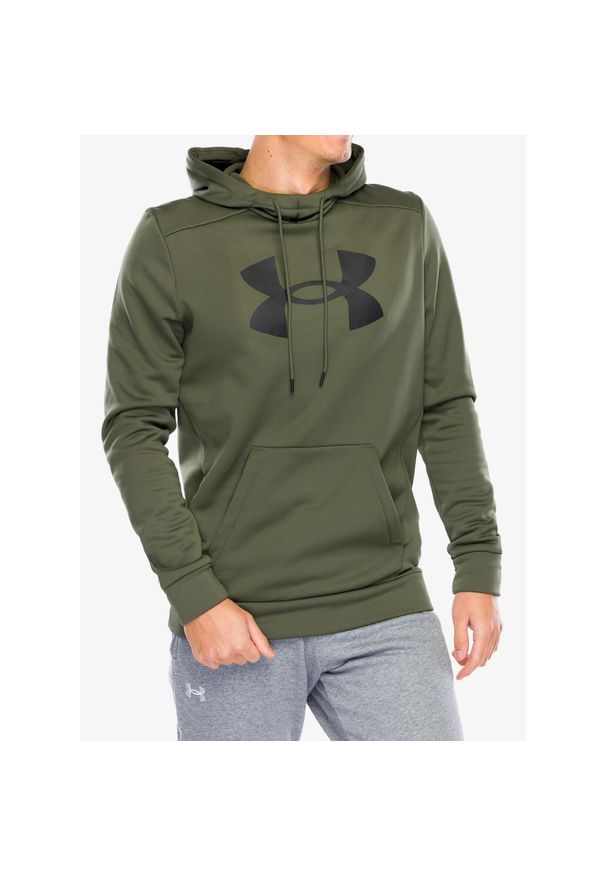 Bluza z kapturem męska Under Armour Armour Fleece Big Logo Hoodie. Typ kołnierza: kaptur. Kolor: zielony. Sport: fitness