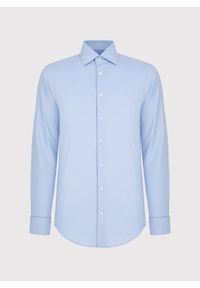 Pako Lorente - PAKO LORENTE – Niebieska bawełniana koszula męska na spinki. Kolor: niebieski. Materiał: bawełna. Długość rękawa: długi rękaw. Długość: długie #5