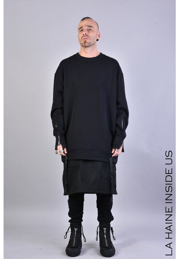 La Haine Inside Us Bluza "LM030" | A2308 3M LM030 | Mężczyzna | Czarny. Kolor: czarny. Materiał: bawełna. Długość: długie