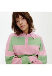 Reserved - Bawełniany sweter - Wielobarwny. Materiał: bawełna