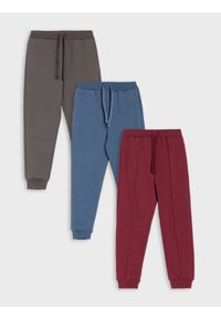 Sinsay - Spodnie loose 3 pack - bordowy. Kolor: czerwony #1