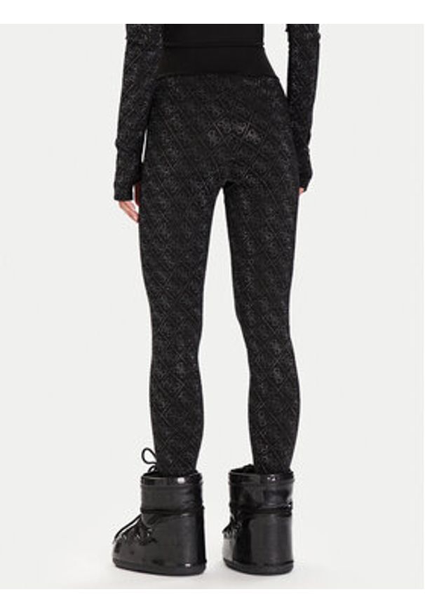 Guess Legginsy W5BB73 K7182 Czarny Slim Fit. Kolor: czarny. Materiał: syntetyk