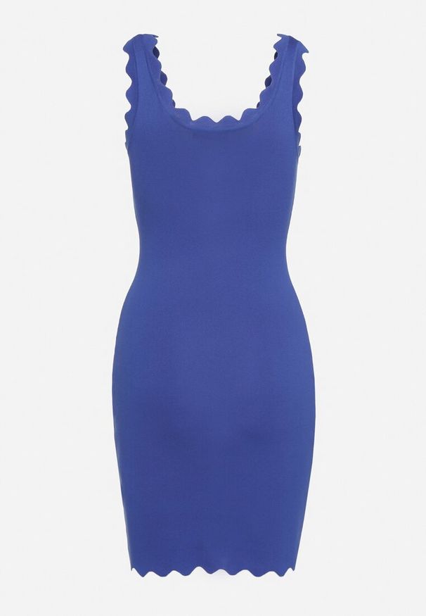 Born2be - Niebieska Sukienka Dephosa. Okazja: na co dzień, na randkę, na imprezę. Kolor: niebieski. Materiał: prążkowany, dzianina. Długość rękawa: bez rękawów. Sezon: lato. Typ sukienki: dopasowane, proste. Styl: casual