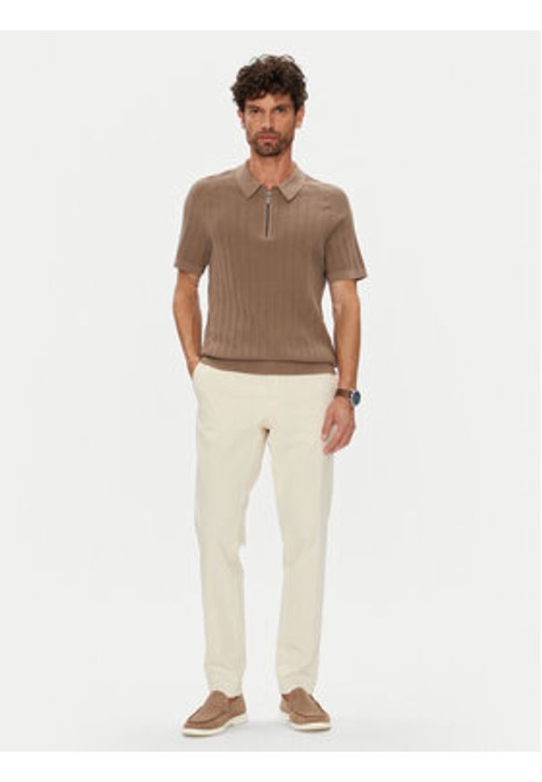 Michael Kors Polo CT560GT469 Brązowy Regular Fit. Typ kołnierza: polo. Kolor: brązowy. Materiał: bawełna