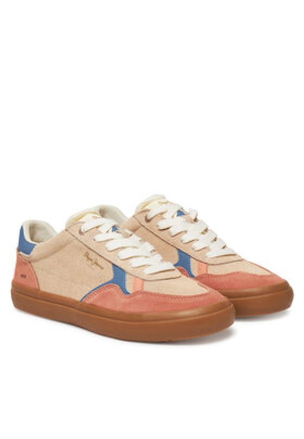 Pepe Jeans Sneakersy Travis City W PLS31592 Beżowy. Kolor: beżowy. Materiał: zamsz, skóra