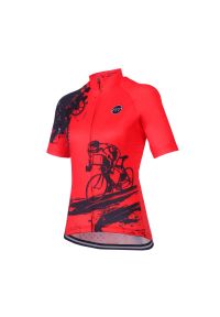 MADANI - Koszulka rowerowa damska madani. Kolor: wielokolorowy, czerwony, niebieski