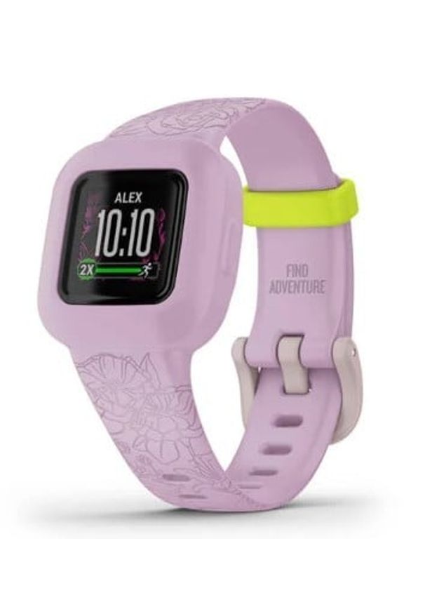 GARMIN - Smartwatch Garmin Vivofit Junior 3 Różowe kwiaty. Rodzaj zegarka: smartwatch. Kolor: różowy. Styl: casual