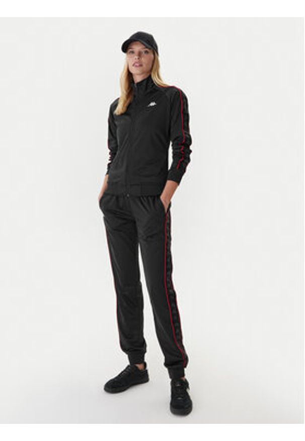 Kappa Bluza 301PSC0 Czarny Slim Fit. Kolor: czarny. Materiał: syntetyk