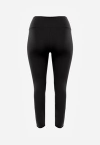 Born2be - Czarne Gładkie Legginsy z Wysokim Stanem i Panelem Podkreślającym Talię Noseno. Okazja: na co dzień. Stan: podwyższony. Kolekcja: plus size. Kolor: czarny. Długość: krótkie. Wzór: gładki. Styl: casual, sportowy #6