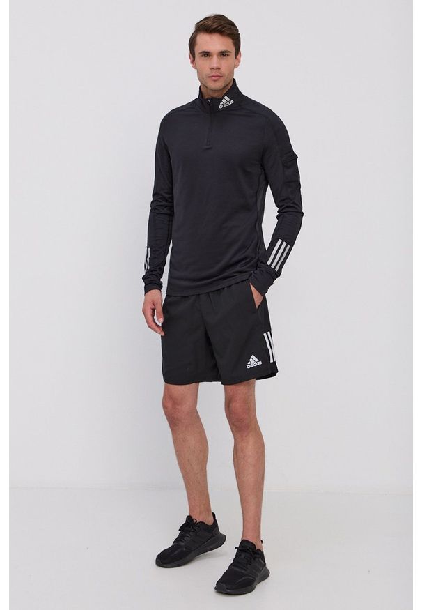 adidas Performance Bluza kolor czarny gładka. Okazja: na co dzień. Kolor: czarny. Materiał: materiał, dzianina. Wzór: gładki. Styl: casual