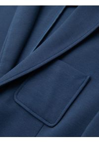 Ombre Clothing - Marynarka męska SLIM z dzianiny o subtelnej strukturze – ciemnoniebieska V6 - Rozmiar: M. Okazja: do pracy. Kolor: niebieski. Materiał: dzianina. Wzór: kolorowy. Styl: klasyczny #3