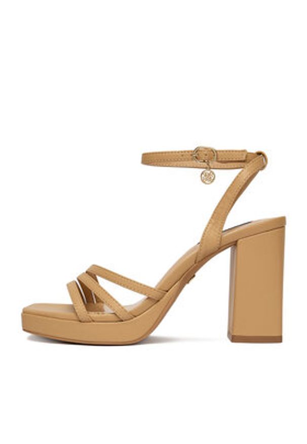 Nine West Sandały TS6197-01 Beżowy. Kolor: beżowy. Materiał: skóra