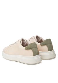 Calvin Klein Sneakersy Cupsole Lace Up Lth HW0HW02540 Beżowy. Kolor: beżowy. Materiał: skóra