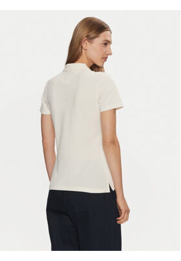 TOMMY HILFIGER - Tommy Hilfiger Polo WW0WW43930 Beżowy Slim Fit. Typ kołnierza: polo. Kolor: beżowy. Materiał: bawełna
