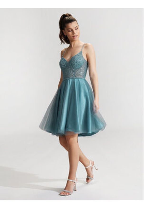 Hey Kyla Sukienka koktajlowa 5AG014HK Niebieski Regular Fit. Kolor: niebieski. Materiał: syntetyk. Styl: wizytowy