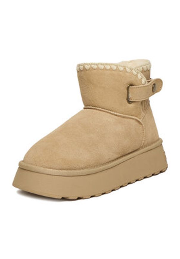 Badura Śniegowce EO-ANGELA-TS6296-01 Beżowy. Kolor: beżowy. Materiał: skóra, zamsz