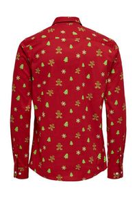 Only & Sons Koszula 22027330 Czerwony Regular Fit. Kolor: czerwony. Materiał: bawełna
