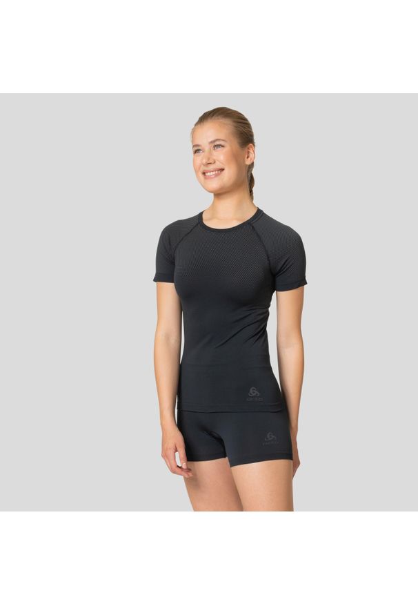 Koszulka termoaktywna z krótkim rękawem damska Odlo PERFORMANCE LIGHT ECO. Kolor: wielokolorowy, szary, czarny. Długość rękawa: krótki rękaw. Długość: krótkie