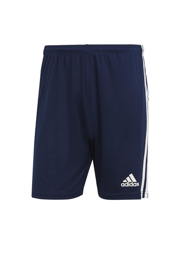 Adidas - Spodenki piłkarskie męskie adidas Squadra 21 Short. Kolor: biały, wielokolorowy, niebieski. Materiał: poliester. Sport: piłka nożna