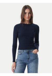 Tommy Jeans Bluzka DW0DW22783 Granatowy Slim Fit. Kolor: niebieski. Materiał: bawełna #1