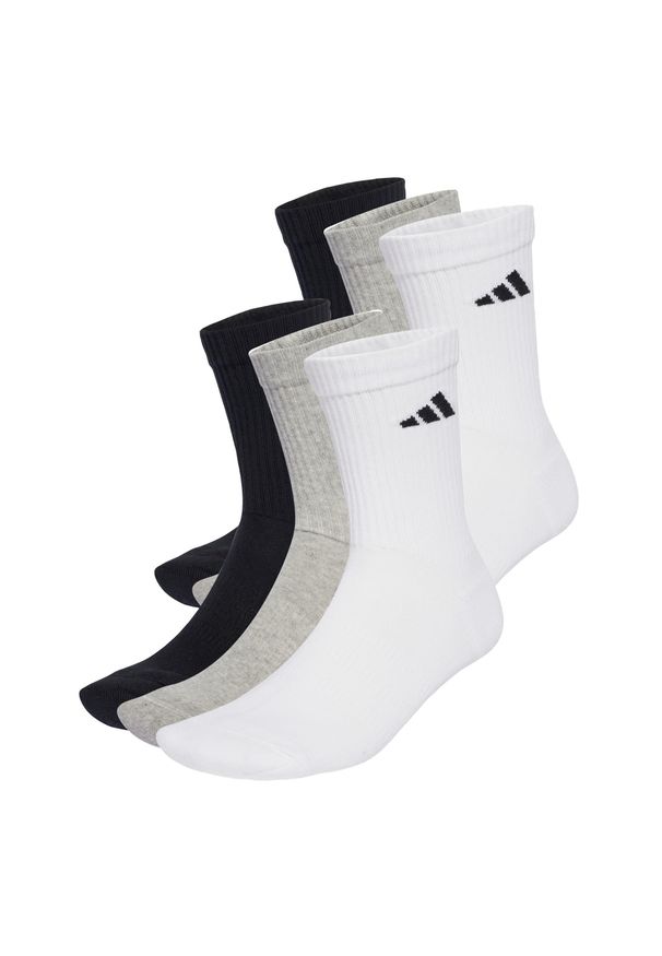 Adidas - Skarpety Cushioned Crew 6 Pairs. Kolor: szary, czarny, wielokolorowy, biały. Sport: fitness