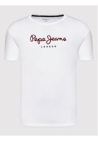 Pepe Jeans T-Shirt Eggo PM508208 Biały Regular Fit. Kolor: biały. Materiał: bawełna