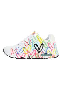 skechers - Buty na co dzień damskie SKECHERS SPREAD THE LOVE zdobienie w serca. Okazja: na co dzień. Kolor: biały. Wzór: aplikacja. Model: Skechers Sport. Sport: turystyka piesza