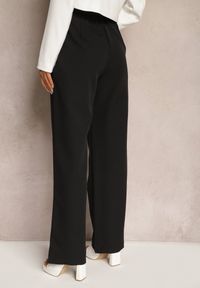 Renee - Czarne Garniturowe Spodnie High Waist z Gumką w Talii Oziara. Okazja: na co dzień. Stan: podwyższony. Kolor: czarny. Długość: długie. Styl: elegancki, casual #4