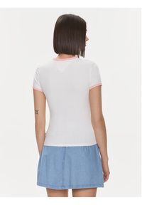 Tommy Jeans T-Shirt Signature DW0DW17377 Biały Slim Fit. Kolor: biały. Materiał: bawełna