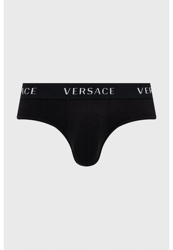 VERSACE - Versace slipy (2-pack) męskie kolor czarny. Kolor: czarny