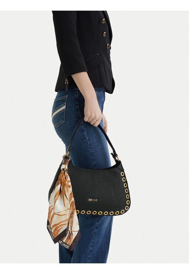 Just Cavalli Torebka 80RA4BF6 ZSB81 Czarny. Kolor: czarny. Materiał: skórzane