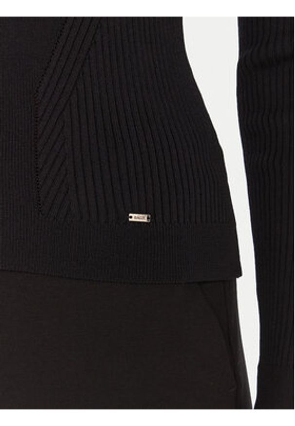 Gaudi Sweter 521FD53036 Czarny Slim Fit. Kolor: czarny. Materiał: syntetyk