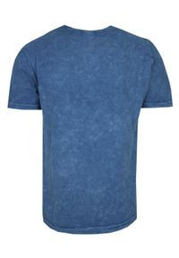 Red Way - T-Shirt Niebieska z Nadrukiem, Męski, Koszulka, Krótki Rękaw, U-neck. Okazja: na co dzień. Kolor: niebieski. Materiał: bawełna. Długość rękawa: krótki rękaw. Długość: krótkie. Wzór: nadruk. Sezon: wiosna, lato. Styl: casual #2