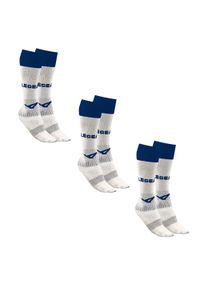 LEGEA - Skarpety PIŁKARSKIE Ciclone biało-błękitne 3 pary. Kolor: niebieski, wielokolorowy, biały. Sport: piłka nożna #1