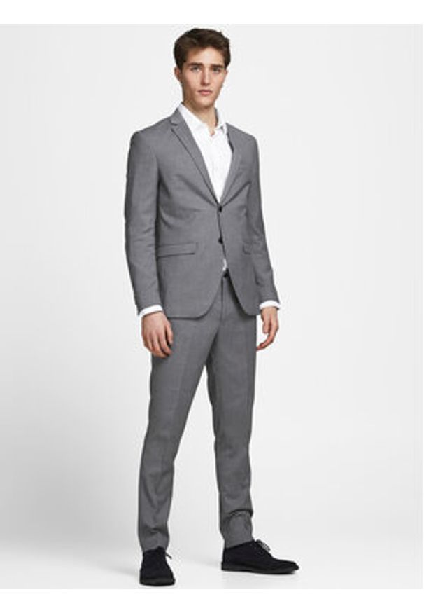 Jack & Jones Garnitur Franco 12181339 Szary Super Slim Fit. Kolor: szary. Materiał: syntetyk