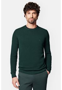 Lancerto - Sweter Zielony z Bawełną Clive. Kolor: zielony. Materiał: elastan, bawełna