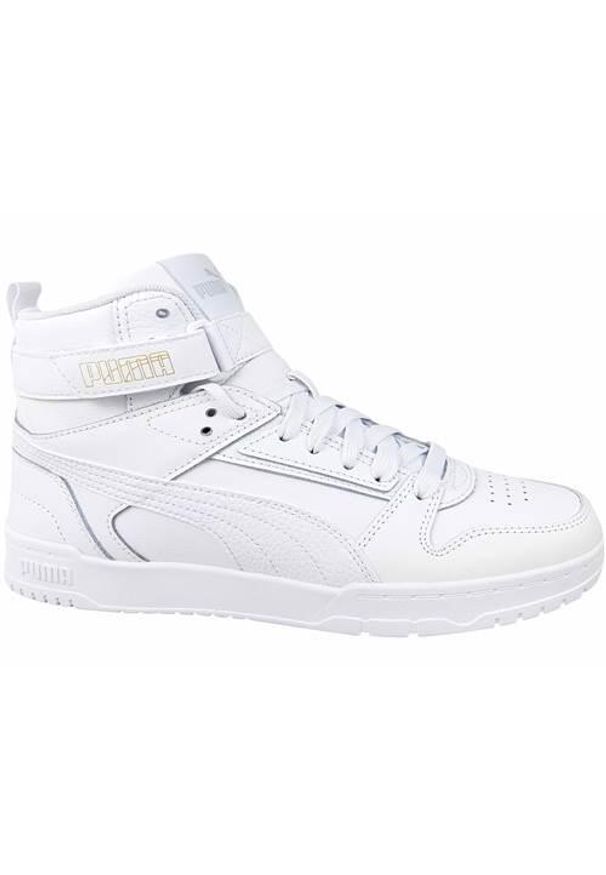 Buty do chodzenia damskie Puma Rbd Game JR. Wysokość cholewki: za kostkę. Zapięcie: rzepy. Kolor: biały, wielokolorowy. Materiał: materiał, syntetyk. Szerokość cholewki: normalna. Sport: turystyka piesza