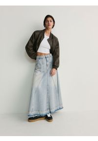 Reserved - Jeansowa spódnica maxi - niebieski. Kolor: niebieski. Materiał: jeans #1