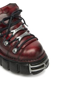 NEW ROCK Sneakersy M-120N-C67 Bordowy. Kolor: czerwony. Materiał: skóra #4