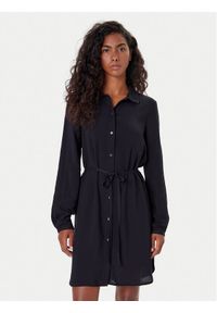 only - ONLY Sukienka koszulowa Nova 15241890 Czarny Regular Fit. Kolor: czarny. Materiał: wiskoza. Typ sukienki: koszulowe #1
