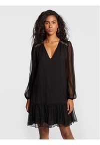 Nissa Sukienka koktajlowa RS13461 Czarny Regular Fit. Kolor: czarny. Materiał: jedwab. Styl: wizytowy