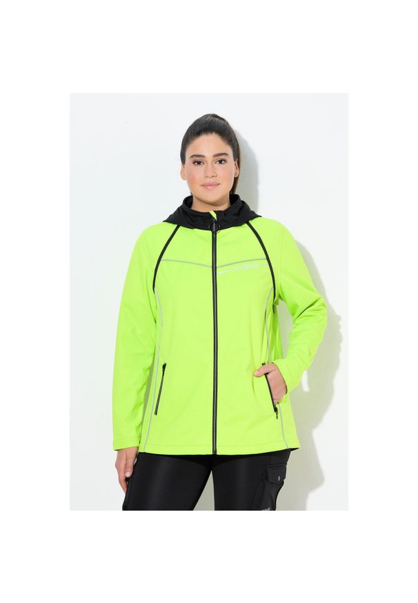 ULLA POPKEN - Damskie Kurtka funkcyjna 2w1 HYPRAR hydrofobowa stójka. Typ kołnierza: kołnierzyk stójkowy. Kolekcja: plus size. Kolor: żółty, wielokolorowy, zielony. Materiał: poliester, materiał. Sport: turystyka piesza