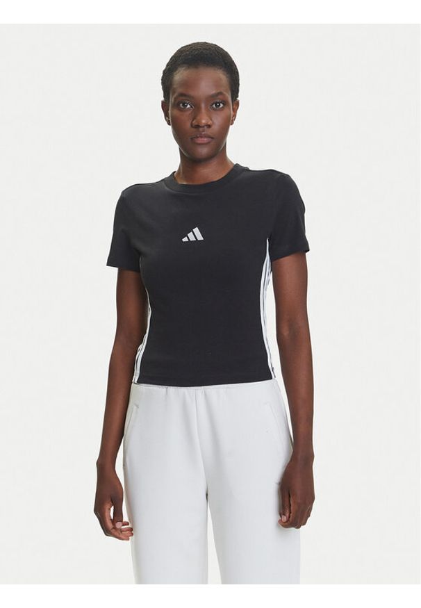 Adidas - adidas T-Shirt Essentials 3-Stripes JC8325 Czarny Slim Fit. Kolor: czarny. Materiał: bawełna
