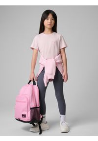 4f - 4F T-shirt regular z nadrukiem dziewczęcy - różowy 158 (12-13 lat). Okazja: na co dzień, na spacer, na uczelnię. Kolor: różowy. Materiał: bawełna, materiał, dzianina, jeans, skóra. Wzór: nadruk. Sezon: lato. Styl: klasyczny, casual #1