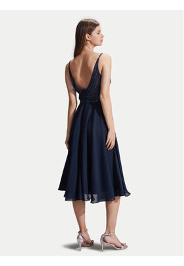Hey Kyla Sukienka koktajlowa 5AC106HK Granatowy Slim Fit. Kolor: niebieski. Materiał: syntetyk. Styl: wizytowy