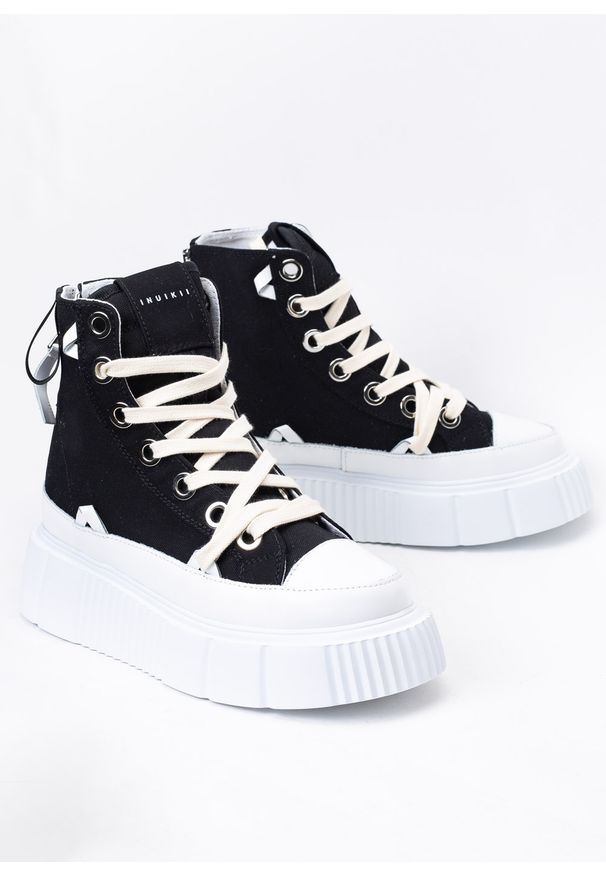 Inuikii - Sneakersy damskie INUIKII MATILDA CANVAS HIGH 23. Okazja: na co dzień, do pracy, na spacer. Kolor: czarny. Sport: turystyka piesza