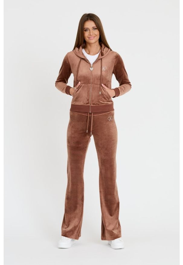 Juicy Couture - JUICY COUTURE Brązowa damska bluza Rodeo Robertson, Rozmiar S. Kolor: brązowy