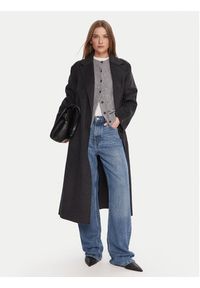 TOMMY HILFIGER - Tommy Hilfiger Płaszcz wełniany WW0WW47286 Szary Regular Fit. Kolor: szary. Materiał: syntetyk #2