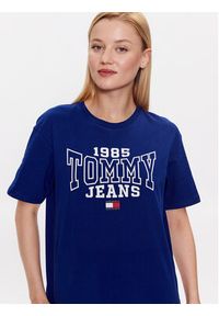 Tommy Jeans T-Shirt DW0DW16151 Granatowy Relaxed Fit. Kolor: niebieski. Materiał: bawełna